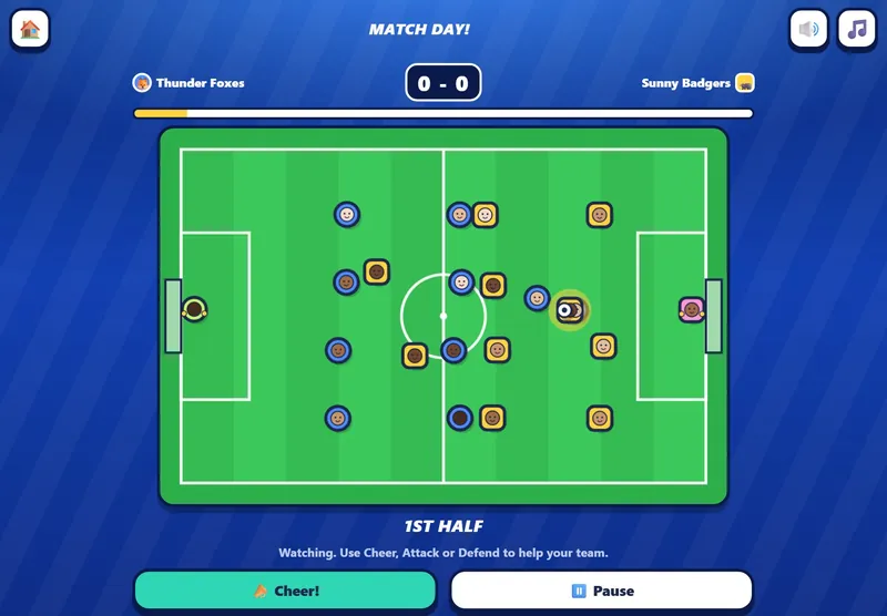 An 11-a-side Trophora Academy match on a tablet
